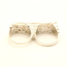 Load image into Gallery viewer, 925 Sterling Silver Rectangular Two Finger Nugget Ring 5/8 Inch Wide, Sizes 8-13
