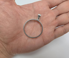 Load image into Gallery viewer, 925 Sterling Silver 50 Cent Half Dollar Bezel Illusion Edge 30mm Prong Back
