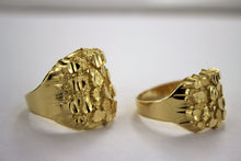 Load image into Gallery viewer, Authentic 14K Yellow Gold Nugget Ring Small Large Size 5 ~ 13
