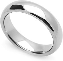 Load image into Gallery viewer, 5mm Stainless Steel Wedding Band Classic Domed Ring Double Accent Size 5-12
