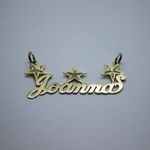 Load image into Gallery viewer, 10K Solid Yellow Gold Personalized Custom Handmade Name Pendant Charm with Stars
