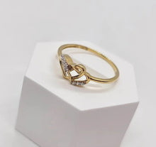 Load image into Gallery viewer, 10K Gold Interlocked Double Hearts Ring Women Size 5 - 9
