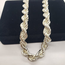 Load image into Gallery viewer, Sterling Silver Very Thick Hollow Rope Chain Bracelet Necklace Italy 10mm 12mm
