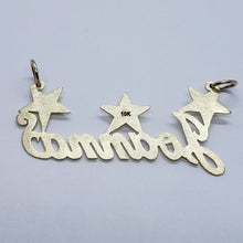 Load image into Gallery viewer, 10K Solid Yellow Gold Handmade Personalized Custom Name Pendant Charm with Stars
