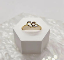 Load image into Gallery viewer, 10K Gold Interlocked Double Hearts Ring Women Size 5 - 9
