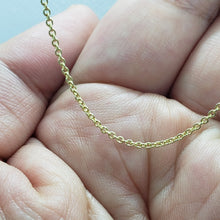 Load image into Gallery viewer, 14K Solid Yellow Gold Cable Link Chain Necklace Women Girl 1.3mm 16" 18" 20"
