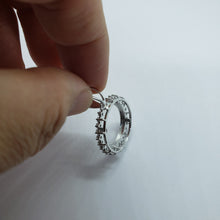 Load image into Gallery viewer, Sterling Silver Cubic Zirconia Dime Bezel CZ Halo 18 mm Coins Prong Back 10 cent
