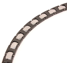 Load image into Gallery viewer, Tungsten Carbide Ceramic Black &amp; Rhombus Faceted Links Magnetic Therapy Bracelet
