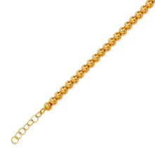 Load image into Gallery viewer, 14K Hollow Yellow Gold High Polished 5mm Bead Chain Bracelet Lobster Lock 7 inch
