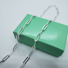 Load image into Gallery viewer, 925 Sterling Silver Paperclip Chain Necklace Bracelet Italy 4mm Sizes 7-30 inch
