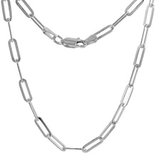 Load image into Gallery viewer, 925 Sterling Silver Flat Paperclip Chain Necklace Bracelet 4mm 7" to 30" Long
