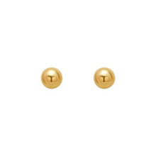 Load image into Gallery viewer, 14K Yellow or White Gold Ball Stud Earrings 4mm Wide 2grams Screw Backing
