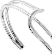 Load image into Gallery viewer, Solid Sterling Silver Cuff Bracelet Double Wire Wave Handmade 7.25 inch Women
