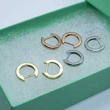 Load image into Gallery viewer, 14K Yellow White Rose Gold Elegant High Polished Huggie Hoop Earrings 2x10mm

