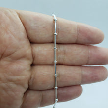 Load image into Gallery viewer, Sterling Silver Snake Chain Station Necklaces Bracelets Italy 1mm, Size 7"-30"
