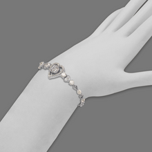 Load image into Gallery viewer, Authentic 14K White Gold 15 Anos Years CZ Gem Heart Bracelet Quinceañera Gift
