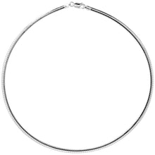 Load image into Gallery viewer, 925 Sterling Silver Smooth Omega Chain Necklace Women Italy 3mm 7" to 20"
