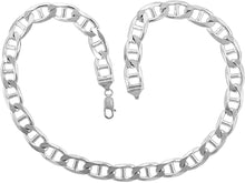 Load image into Gallery viewer, 925 Sterling Solid Silver Italy Flat Mariner Link Chain Necklace Bracelet 10.5mm
