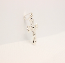 Load image into Gallery viewer, 925 Sterling Silver Dainty Fleuree Crucifix Cross Pendant
