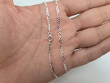 Load image into Gallery viewer, 925 Sterling Silver Beveled Edges Figaro Chain Anklet 2.3mm, Fits 9.5" to 10"
