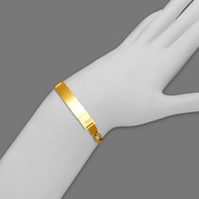 Load image into Gallery viewer, 14K Yellow Gold Figaro Concave ID Bracelet 7mm/5mm 7" 7.5" Engraving Available
