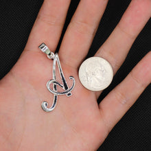 Load image into Gallery viewer, 925 Sterling Silver 26-Alphabet Large Fancy Cursive Script Initial Pendant
