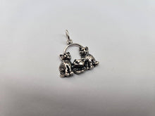 Load image into Gallery viewer, 925 Sterling Silver Detailed Line Three Cats Pendant 19/32 (15mm) Inch Tall
