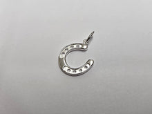 Load image into Gallery viewer, 925 Sterling Silver Large Solid Back Horseshoe Pendant 1 Inch (25mm) Tall
