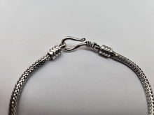 Load image into Gallery viewer, 925 Sterling Silver Round Foxtail Tulang Naga Bali Chain Bracelet 3mm, 7" Long
