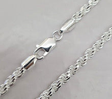 Load image into Gallery viewer, 5mm Sterling Silver D/C Rope Chain Necklaces Bracelets Handmade Italy 7 to 30 in
