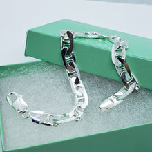 Load image into Gallery viewer, 925 Sterling Solid Silver Italy Flat Mariner Link Chain Necklace Bracelet 7.2mm
