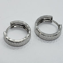 Load image into Gallery viewer, 14K Real Yellow White Gold Huggie Hoop Earrings Diamond Cut Round 13mm Men Women
