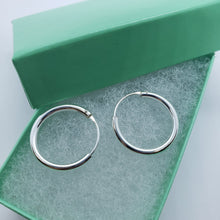 Load image into Gallery viewer, 2mm Thick Sterling Silver 18mm Endless Hoop Earrings 3/4 inch Round Ageless
