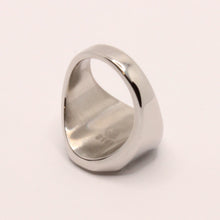 Load image into Gallery viewer, Stainless Steel Masonic Letter G Hand Square and Compass Signet Ring 3/4 Inch
