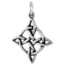 Load image into Gallery viewer, 925 Sterling Silver Round Celtic Four-Sided Knot Pendant 3/4 (19mm) Inch Tall
