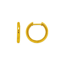 Load image into Gallery viewer, 14K Yellow White Rose Gold Elegant High Polished Angled Huggie Hoop Earrings
