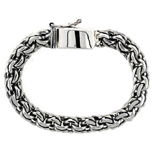 Load image into Gallery viewer, 925 Sterling Silver Garibaldi Link Bracelet for Gentlemen 10mm, 8" to 9"
