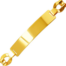 Load image into Gallery viewer, 14K Yellow Gold ID Bracelet 11mm ID 10mm Wide Curb Light Chain 8" 8.5" Engraving
