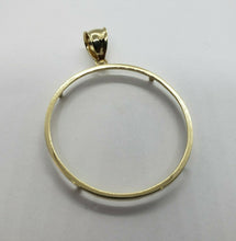 Load image into Gallery viewer, 14k Yellow Real Gold Coin Edge Holder Bezel 38.2 mm Pendant for Egle Pesos Coin
