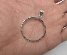 Load image into Gallery viewer, 925 Sterling Silver 50 Cent Half Dollar Bezel Illusion Edge 30mm Prong Back

