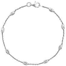 Load image into Gallery viewer, 925 Sterling Silver Oval Bead Station Necklace Bracelet Diamond Cut 3mm 7"- 18"
