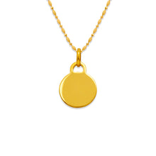 Load image into Gallery viewer, 14K Yellow White Rose Gold Plain Round Pendant Disc Delicate Charm 1.5g 11x15mm
