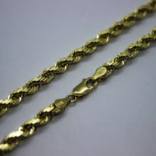 Load image into Gallery viewer, 10K Yellow Solid Gold Rope Diamond Cut Chain necklace 1.5mm - 5mm 16" - 30"
