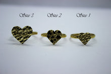 Load image into Gallery viewer, 10K Yellow Solid Gold Flat Heart Nugget Ring 3 sizes
