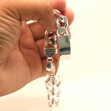 Load image into Gallery viewer, 925 Sterling Silver Personalized Custom Engraved Curb Link ID Bracelet 12.5mm
