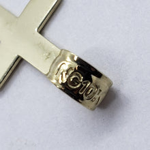 Load image into Gallery viewer, 10K Yellow Gold High Polish Simple Flat Cross Charm Pendant Crucifix 3 Sizes
