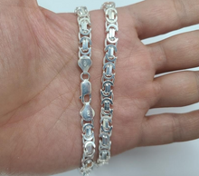 Load image into Gallery viewer, 925 Sterling Silver Solid Flat Byzantine Chain Necklace 7mm 7" to 24"
