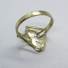 Load image into Gallery viewer, 10K YELLOW GOLD Cursive Letter Initial Ring for Women Alphabet A-Z Size 6-10.5
