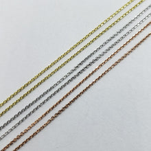 Load image into Gallery viewer, 14K Solid Gold Very Thin DC Boston Link Chain Yellow White Rose 16" 18" 20"
