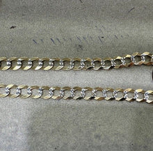 Load image into Gallery viewer, 10K Authentic Solid Gold Cuban Curb Link Chain Pave Diamond Cut 7mm 8" 9" 22" 24
